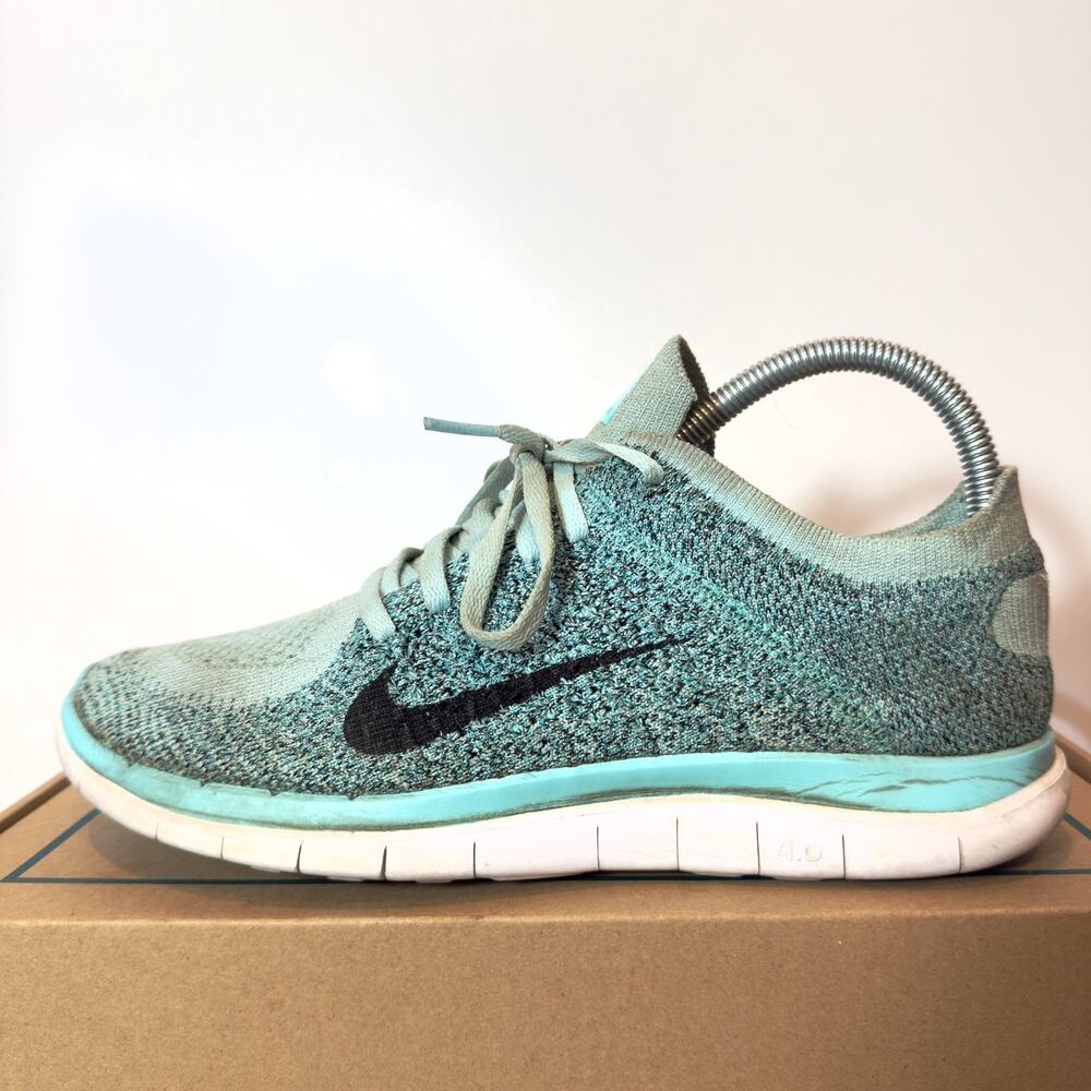 Nike Free RN 4.0 Flyknit Womens Running Shoes Blue White Barefoot Breathable